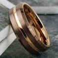 thumbnail image 6 of Tungsten Carbide Rings for Men Wedding Bands for Him 8mm Rose Gold Bronze-Brown, 6 of 8