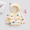 thumbnail image 4 of Mercatoo Winter Coat Toddler Baby Girl Boy Strawberry Print Bear Hood Puffer Jacket Light Zip Up Down Padded Jacket Coat, 4 of 4