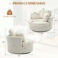 thumbnail image 2 of Muumblus Oversized Swivel Barrel Accent Chair, Teddy Adult Comfy Reading Armchair, Ivory, 2 of 6