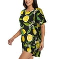thumbnail image 2 of Picia Lemon Fruits Flowers Leaves Pajamas Sets for Women Soft Short-Sleeved Pjs with Lounge Shorts Two Piece Sleepwear-XX-Large, 2 of 9