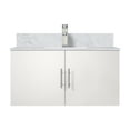 thumbnail image 3 of Geneva 36 in. W Glossy White Bath Vanity, Carrara Marble Top, and Faucet Set, 3 of 11