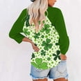 thumbnail image 6 of Saint Patricks Day Outfit Women 3/4 Sleeve Crew Neck Raglan Tee Shamrock Clover Shirt Loose Fit Soft Tops Green Irish Blouse, 6 of 7