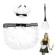 thumbnail image 1 of Halloween Maid Cleaning Lady Costume Accessories Set 3 Piece Anime Ruffled Hair Hoop Lace Apron Duster Set For Maid Dress Up, 1 of 4