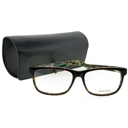Diesel DL5211-052-55 Rectangle Men’s Havana Frame Clear Lens Genuine Eyeglasses