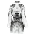 thumbnail image 2 of Black And White Drawing Beagle Women Bathrobe One Size Univeral Fits, Dog Pet Lover Fashion Lightweight Plush Fleece Long Robe For Women, 2 of 3