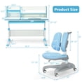 thumbnail image 2 of Gymax Ensemble de Chaises de Bureau de Bureau Réglable pour Enfants avec Étagère Bleue, 2 of 10