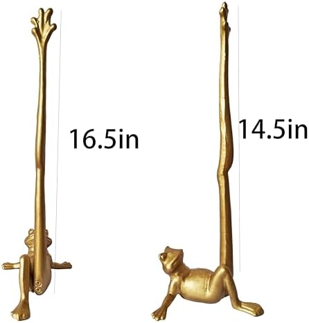 TAVENE Frog Paper Towel Holder 16.5'' Cast Iron Paper Towel Holder Funny Toilet Paper Holder for The Floor or Counter in The Kitchen or Bathroom Bronze Rustic,Frog Gold,Frog