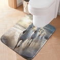 thumbnail image 3 of Coolnut White Horse Toilet Rugs U-Shaped Absorbent Non-Slip Bath Rug Soft Polyester Fiber Machine Washable Bathroom Mats 24x16 Inches Home Decor, 3 of 7