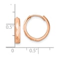 thumbnail image 2 of FJC Finejewelers 14 kt Rose Gold Hoops Polished Faceted Hinged Hoop Earrings 3 mm x 14 mm, 2 of 5