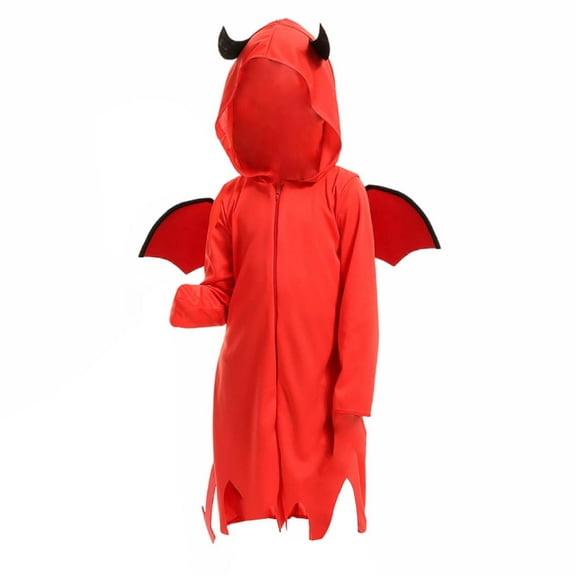 XXWXYD Toddler Devil Jumpsuit Jumpsuit, Hooded Zipper Romper for Boys Girls, Halloween Fall Winter Cos play Clothes