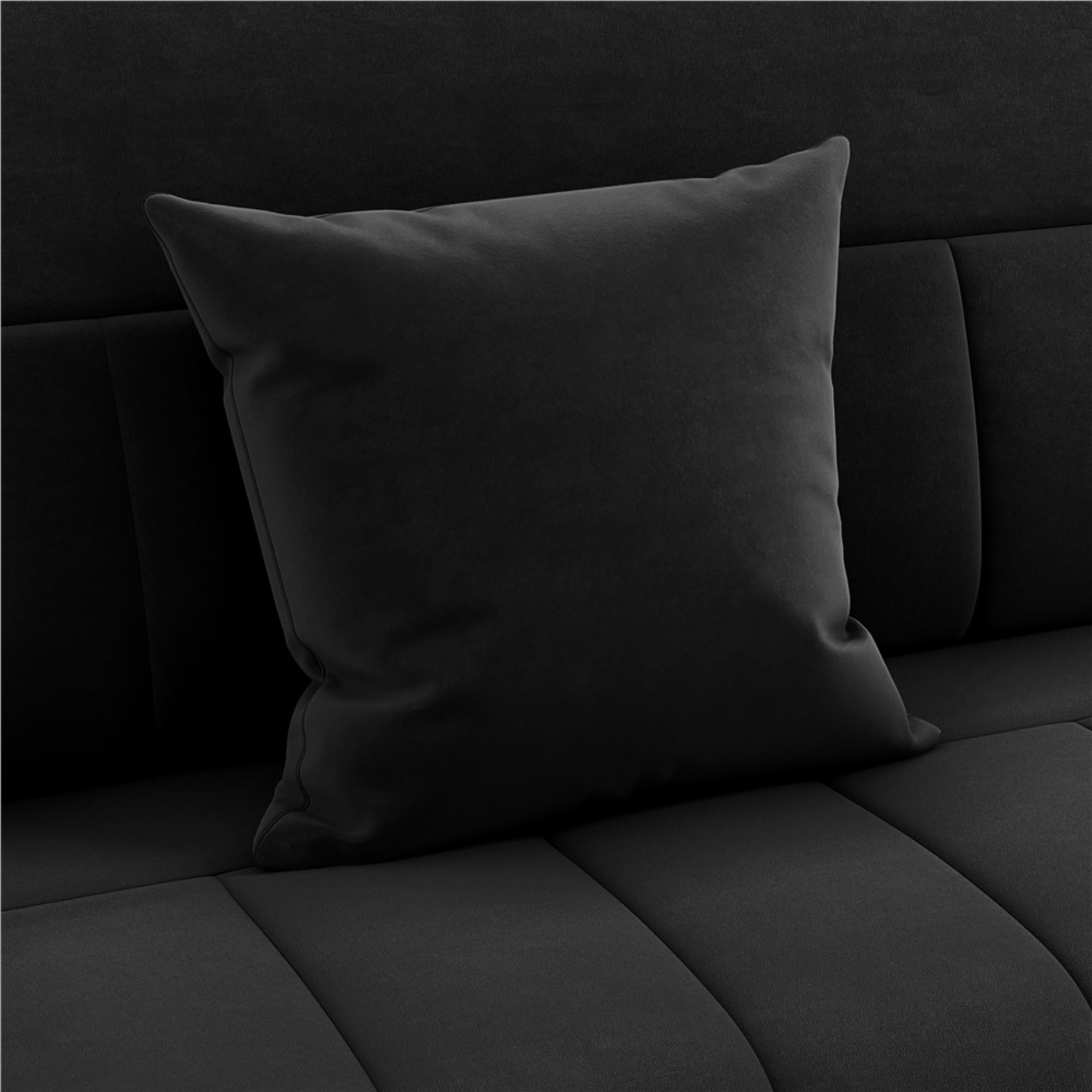 Renwick 56.5" W Upholstered Sofa Couch with Gold Tone Metal Arms and Legs, Black