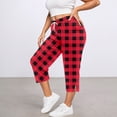 thumbnail image 2 of KDFJPTH Women's Camo Print Capri Pants Elastic Drawstring Waist Casual Everyday Trousers with Side Slit Red S, 2 of 4