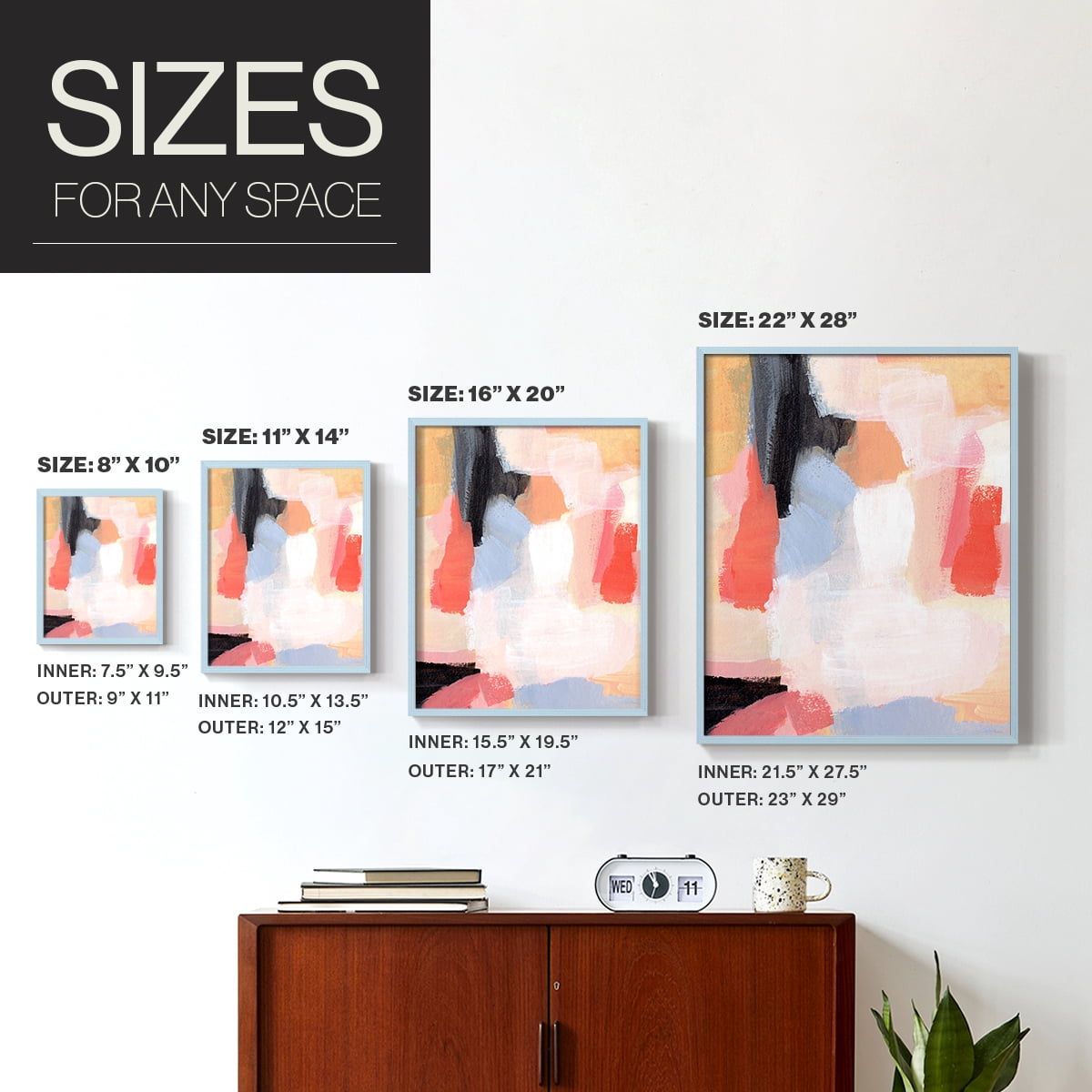 Aerial Scarlet II in Paper Solid Wood 8 x 10 Framed Print