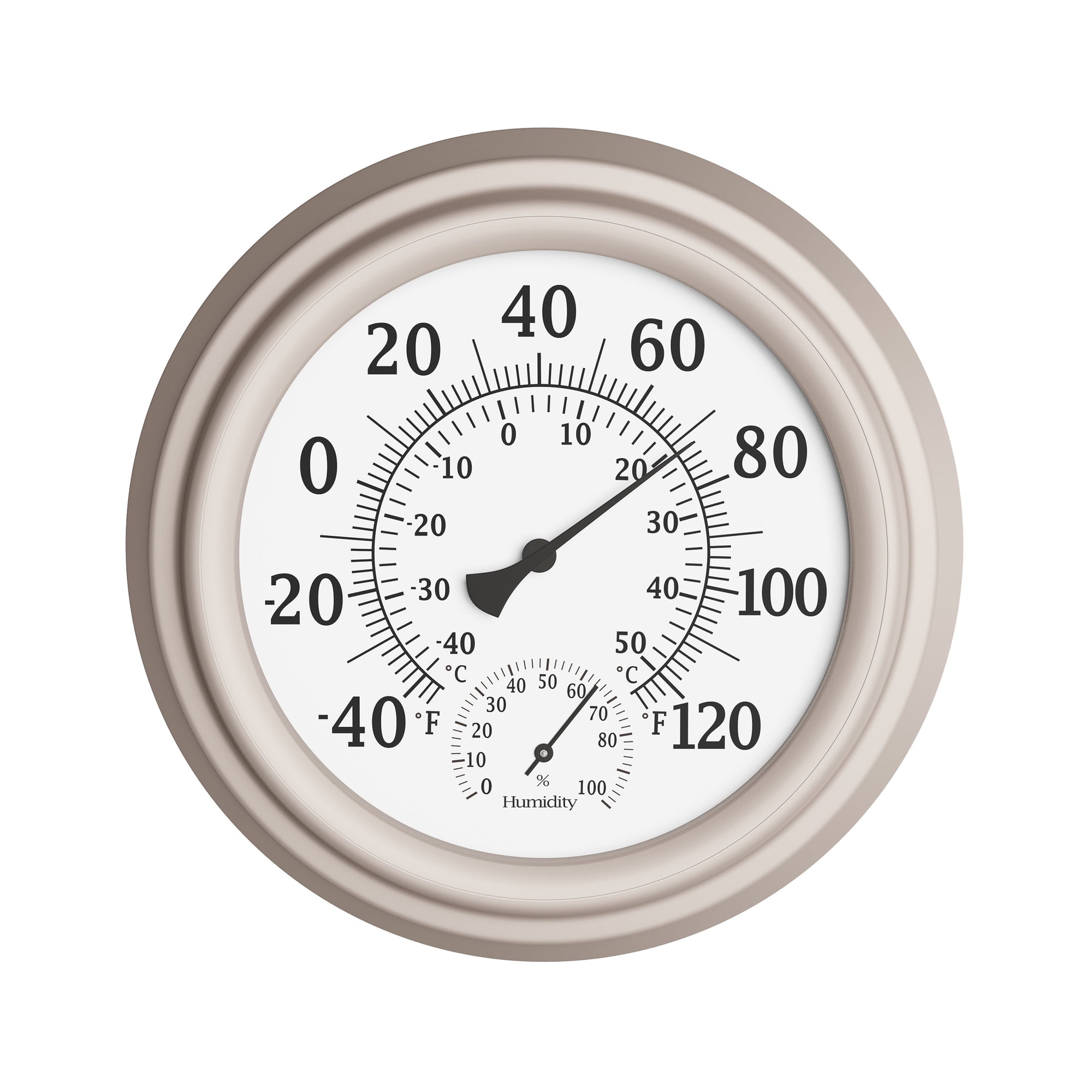 Pure Garden 8-inch Indoor/Outdoor Wall Thermometer and Hygrometer (Silver) 8"x2"
