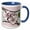 Blue/White, variant on 3drose, Cherry Blossom Flower Monogram Initial E, 11oz Two-tone Red Mug