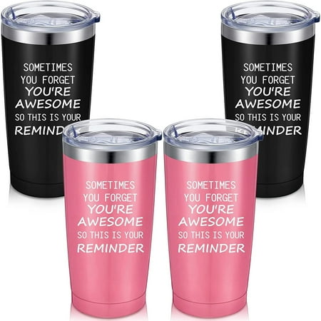

Thank You Gifts Sometime You Forget You re Awesome So This Is Your Reminder s Appreciation Gifts for Women Men Teachers Friends 20 oz Mug s (Black Pink 4 Pieces)