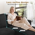 thumbnail image 3 of 106" Corduroy Sofa for Living Room, U Shaped Couch, Wood Frame, Black, 3 of 9