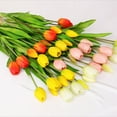5 Pcs Soft Rubber Artificial Tulip Bouquet Colorful Hand Tie Fake