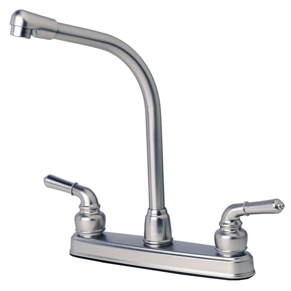 Laguna Brass 1200Ss Rv/Autocaravana Dos Manijas No Metálicas Grifo De Cocina Giratorio De Gran Altura Acabado En Níquel Cepillado