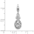 thumbnail image 5 of Sterling Silver Amore La Vita Rhodium-Plated Polished Pineapple Charm (37 X 8) Made In Thailand qcc598, 5 of 6