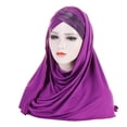 thumbnail image 4 of beishanbush Heardband Women Cancer Head Hat Cap Bohemian Hair Cover Wrap Turban Headwear Turban Cap for Ladies Scarf Hat Purple, 4 of 4