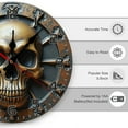thumbnail image 3 of Skull Wall Clock 10 Inch Silent Non Ticking Round Clock Decoration for Living Room Kitchen Bedroom Bathroom Office Classroom, 3 of 8