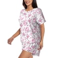 thumbnail image 2 of Haiem Rose Flowers Pattern Pajama Set for Women 2 Piece Lounge Set Short Sleeve Tops and Shorts Soft Sleepwear-Medium, 2 of 7