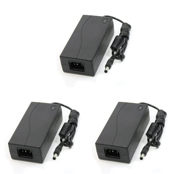 Adaptador de corriente negro con entrada CA 100-240 V, 50/60 Hz y salida CC 12 V 4 A, 3 unidades