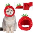 thumbnail image 2 of Barhoo Dog Hat Strawberry Costume Pet Cat Hat Cute Headgear Adjustable Hook Loop Soft Cotton Plush Party Costume Holiday Decor Photo Prop Funny Ear Cover Noise Protection Small Dogs Cats Puppy, 2 of 9