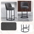 thumbnail image 6 of CQSXDA Modern Set of 2 Linen Fabric Upholstered Accent Bar Stools with Backrest, for Counter Height Kitchen Islands, Gray, 6 of 18