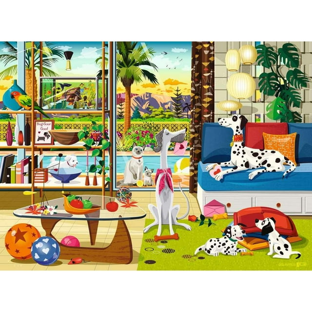 Rompecabezas Ravensburger Pets of Palm Springs, 500 piezas
