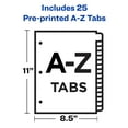 thumbnail image 3 of Avery Preprinted Red Leather Tab Dividers, Clear Reinforced Binding Edge, 25-Tab Set, A-Z (11323), 3 of 6