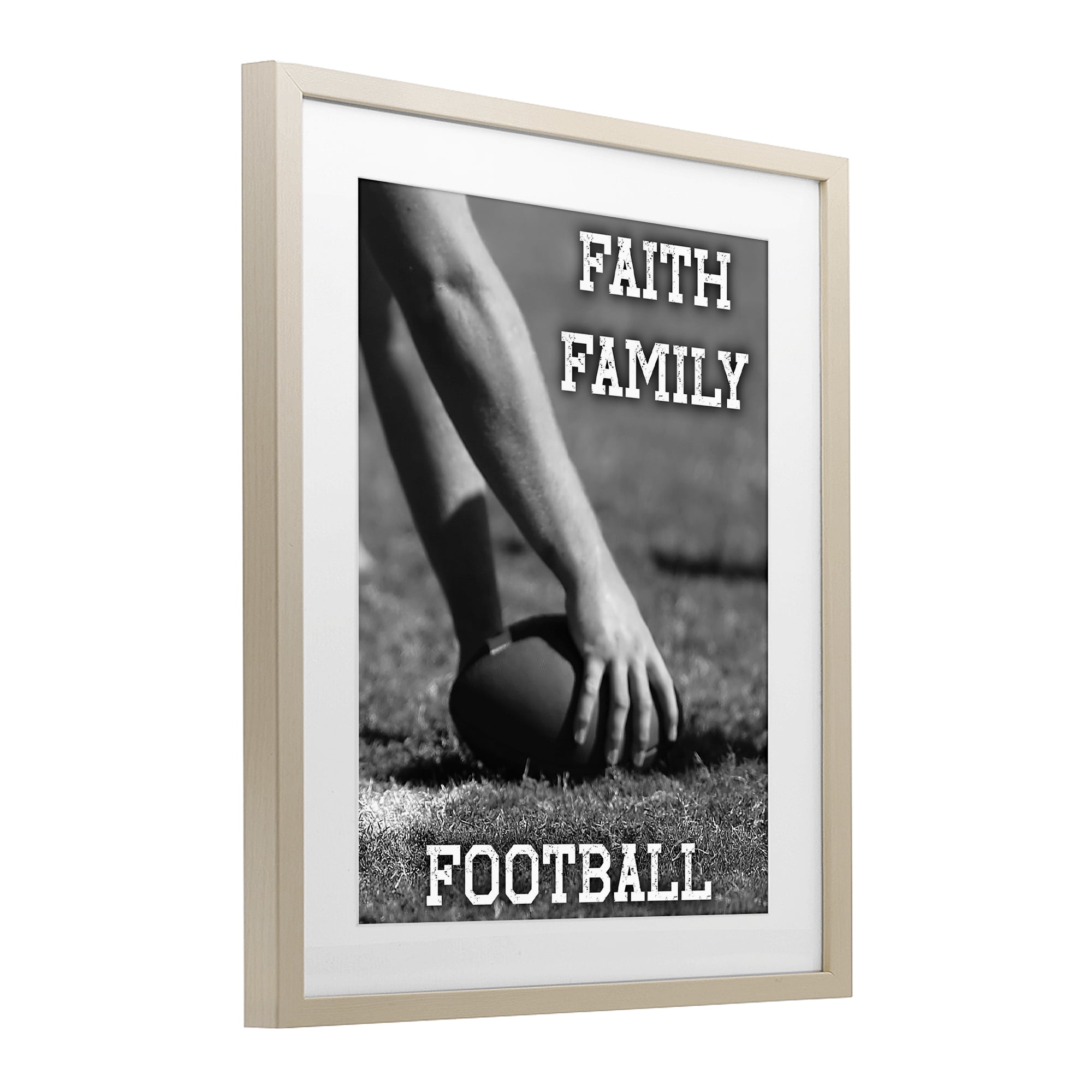 Stupell Industries Faith Family Football Hike Birch Framed Print Under Glass, design by Marcus Prime