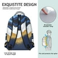 thumbnail image 5 of Blue Gold Marble Backpack for School,Cute School Bag,Schoolbag with Adjustable Shoulder Straps & Padded Back,15.3"x11"x7.1".﻿, 5 of 6