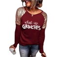 thumbnail image 1 of T-Shirt de Baseball à Blocs de Couleur pour Femmes Noël Décontracté à Manches Longues, 1 of 2