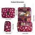 thumbnail image 6 of AVOXEZOR Portable Travel Toiletry Bag Travel Home Organizer Carry Cosmetic Makeup Bag, Wash Organizer Storage Handbag Pouch Bag, Burgundy Flower, 6 of 7