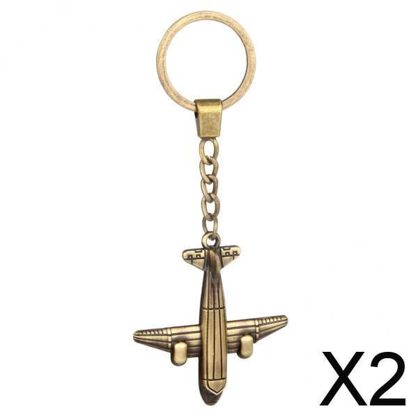 2x Retro Avión Llavero Decoración Adornos para Bolso Teléfono Móvil Auto Accesorios Clave 2 piezas