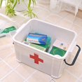 thumbnail image 4 of First Aid Kit Portable Emergency Box Plastic Medicine Storage Box with Buckle, Large Capacity, Classified Storage, Travel Empty Medicine Box for Home Car, 4 of 7