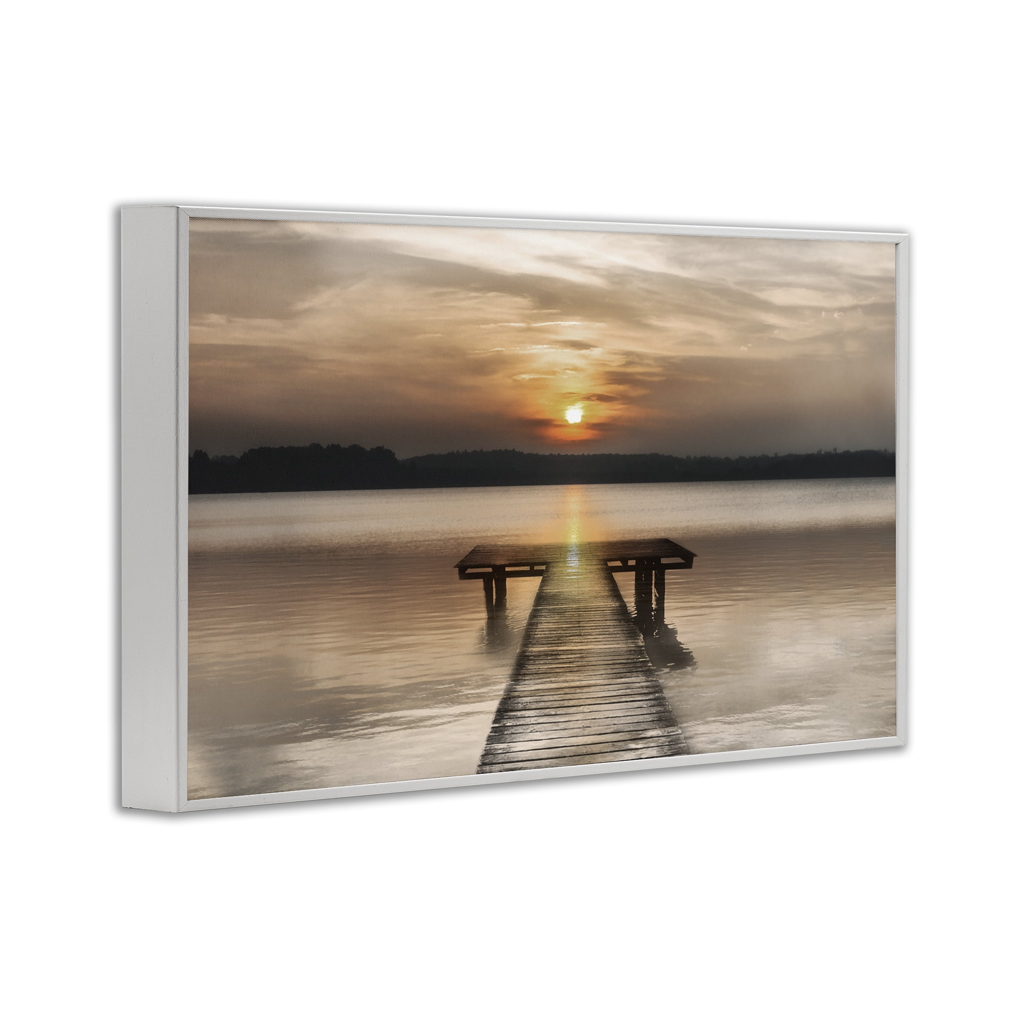 Stupell Industries Centric Reflective Sunrise White Framed Giclee Art, design by Irene Weisz