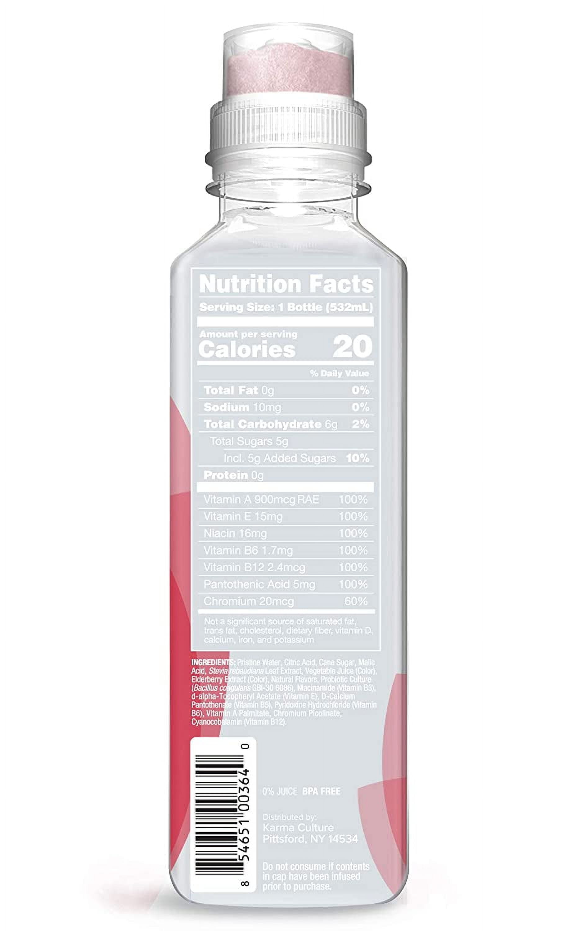 (4 pack) Karma Probiotic Water, Berry Cherry, 18 fl. oz., 1 Count Bottle