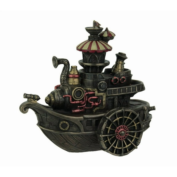 Veronese Design Hand Painted Steampunk Style Airship Gondola Statue