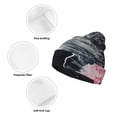 thumbnail image 3 of Kdxio Pink White Ocean Waves Winter Beanie for Men Women Beanie Knit Hat Cuffed Cap Beanie Knit Chunky Snow Cap, 3 of 6