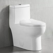 DeerValley Ally DV-1F026 High-Efficiency Dual Flush Elongated Standard One Piece Toilet in White 12" Rough-in