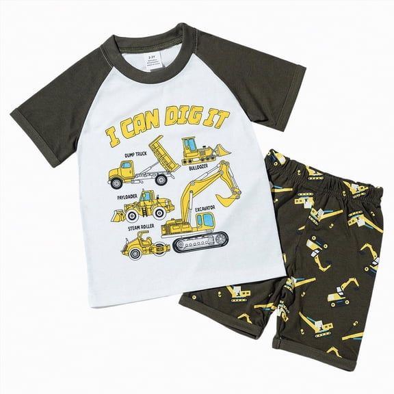 TAmten Boys Clothes Size 5-6 Outfits Sets Boys Summer Tees Clothes Outfits Dinosaur Tops Comfortable Pants Stretchy Set Kids Clothes(White,3-4 Years)