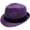 Purple, variant on Unisex Cool Summer Panama Fedora Trilby Hat Short Brim, Natural, S/M