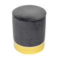 thumbnail image 1 of TOV Furniture Pouf de Rangement Rond Rembourré en Velours Pri Series, 15" Gris, 1 of 4