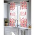 thumbnail image 5 of Valentine's Day Sheer Curtains 45 Inch Length 2 Panels Set for Living Room/Bedroom, Spring Watercolor Cake Pink Red Kitchen Curtains Grommet Semi-Sheer Curtains Drapes Window Treatments 42"x45"x2, 5 of 7