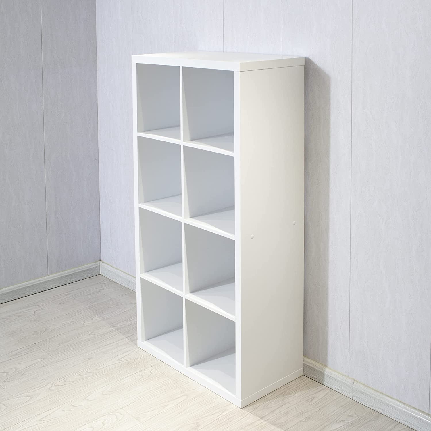 Smart Cube 8-Cube Organizer Storage with Opened Back Shelves, Multi-Purpose Locker, 2 X 4 Cube Bookcase Book Shleves for Home, Office (White)
