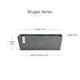thumbnail image 2 of Ecopots Bruges Durable Modern Rectangular Indoor/Outdoor Recycled Based Composite Flower Pot Planter, Grey, 17.75", 2 of 4