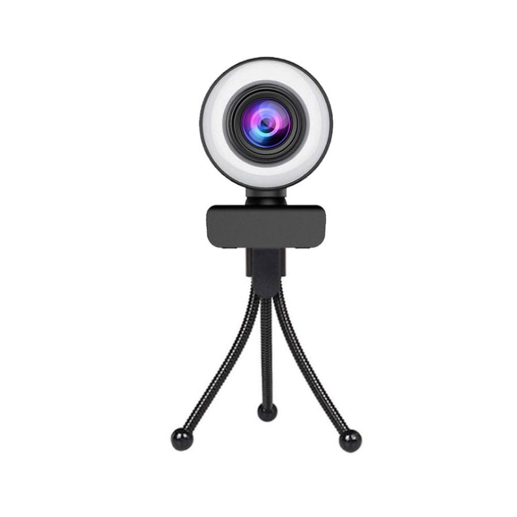 HGYCPP 1080P/2K/720P Computer Fill Light Camera USB Autofocus Lens Free Drive Web Cam Webcam Speaker 360° Rotation